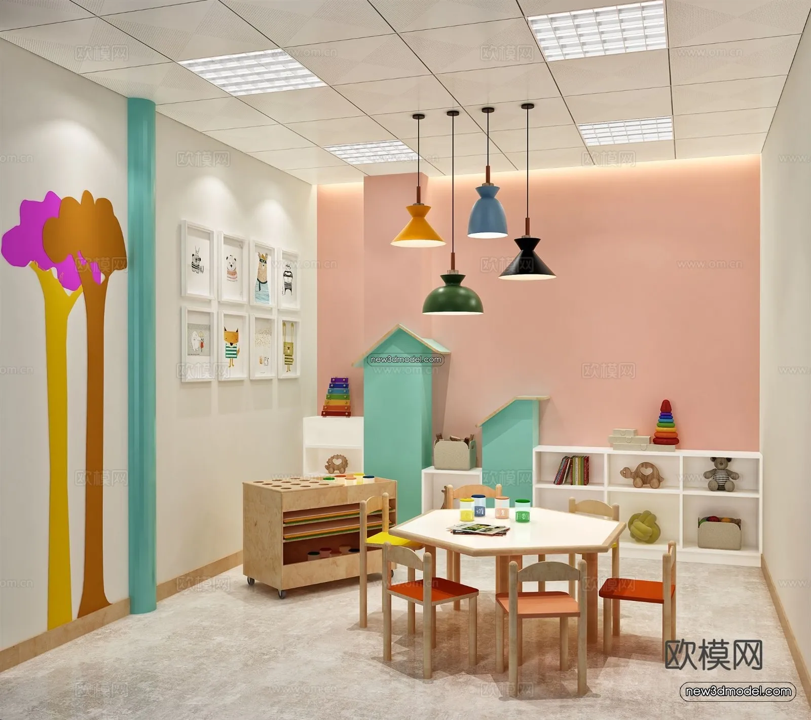 Interior 3D Model of Kindergarten - 3D Scene - 030