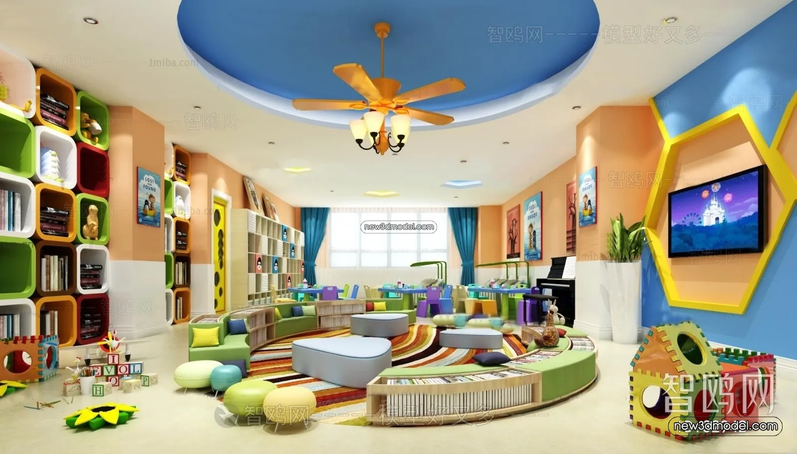 Interior 3D Model of Kindergarten - 3D Scene - 036