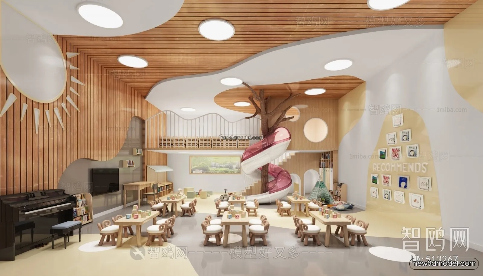 Interior 3D Model of Kindergarten - 3D Scene - 054