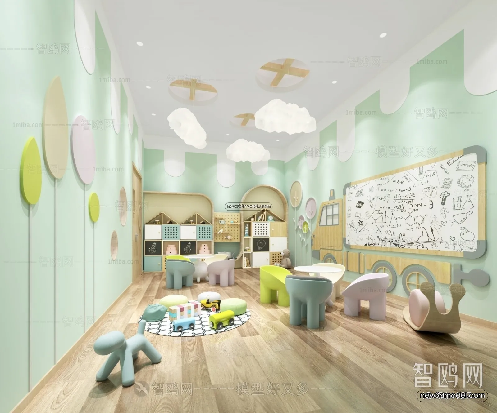 Interior 3D Model of Kindergarten - 3D Scene - 068