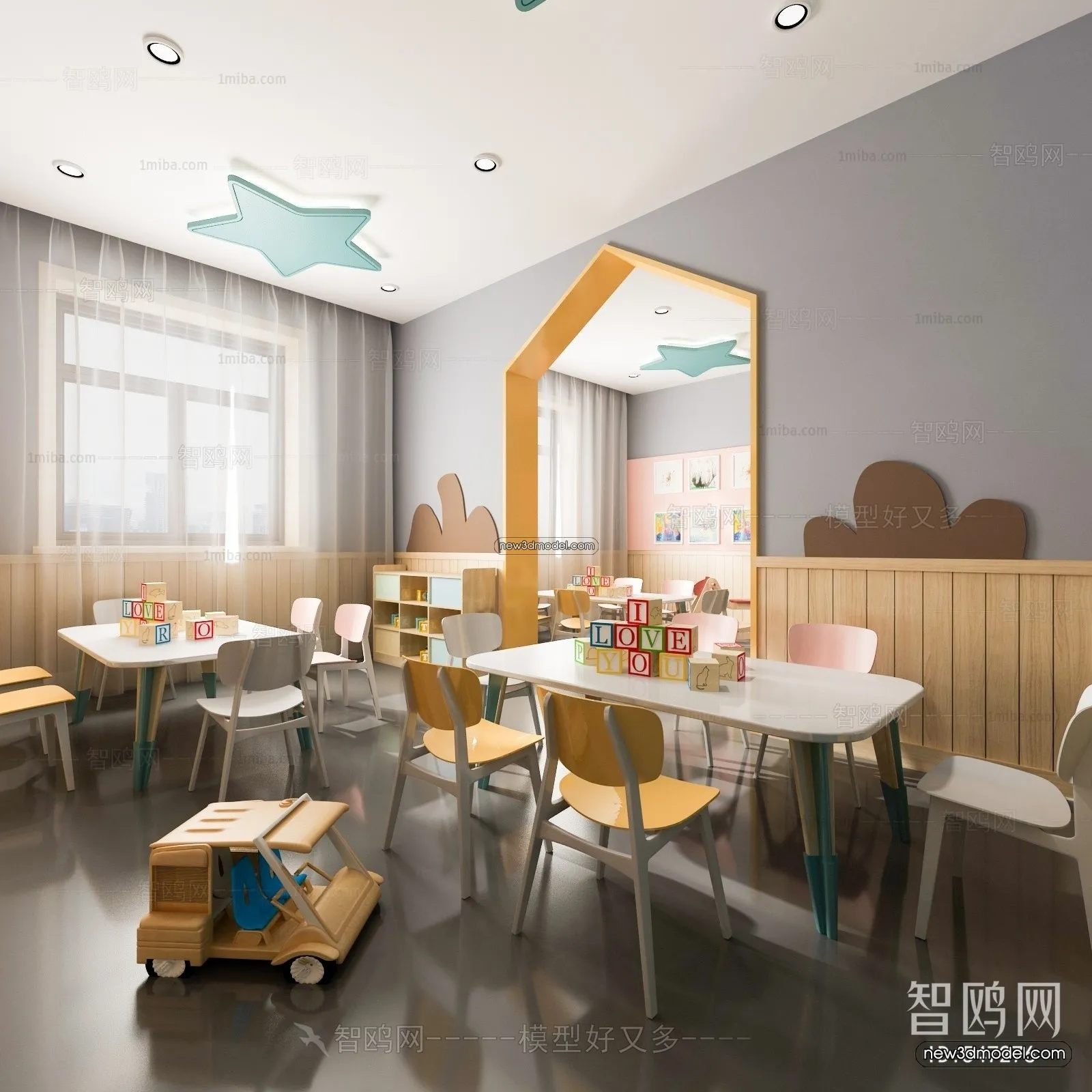 Interior 3D Model of Kindergarten - 3D Scene - 070