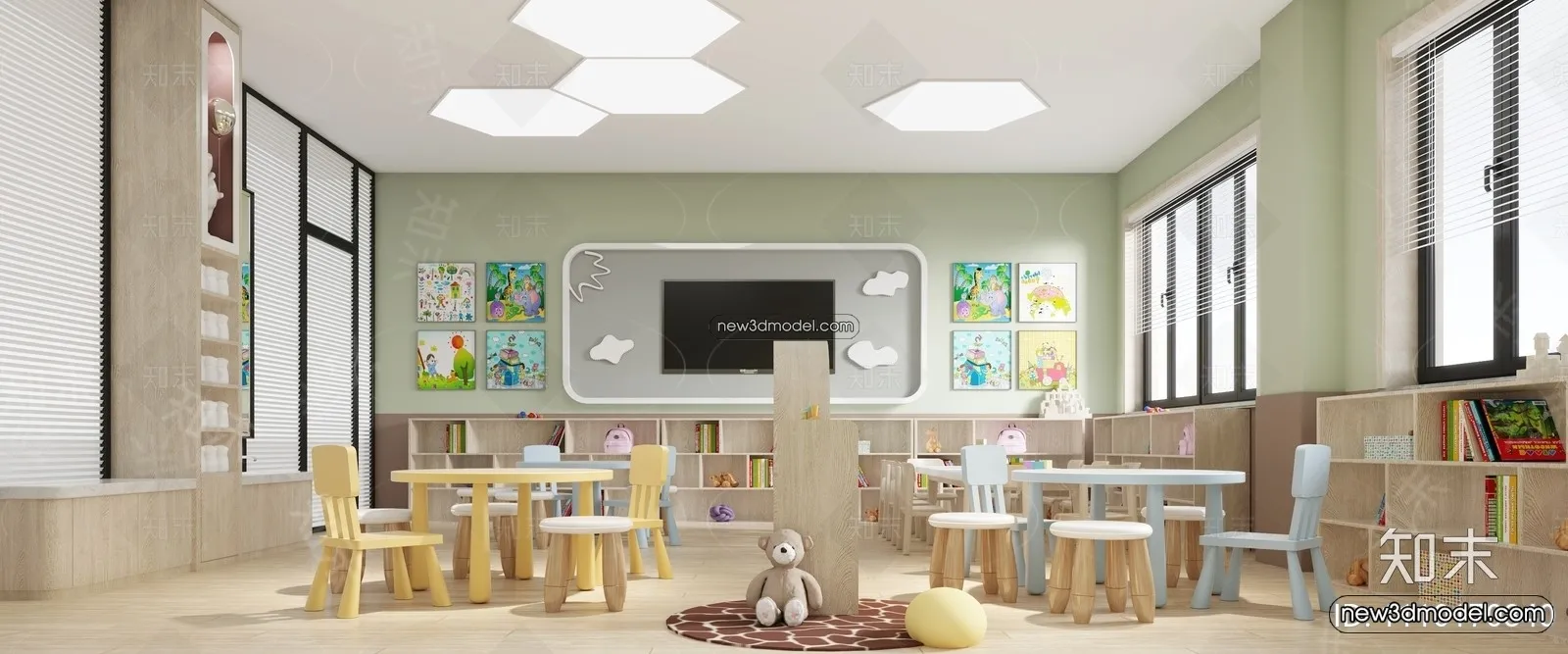 Interior 3D Model of Kindergarten - 3D Scene - 073