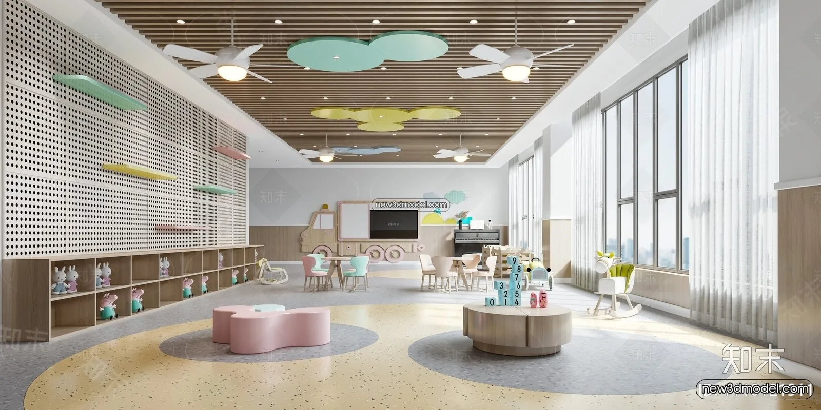 Interior 3D Model of Kindergarten - 3D Scene - 082