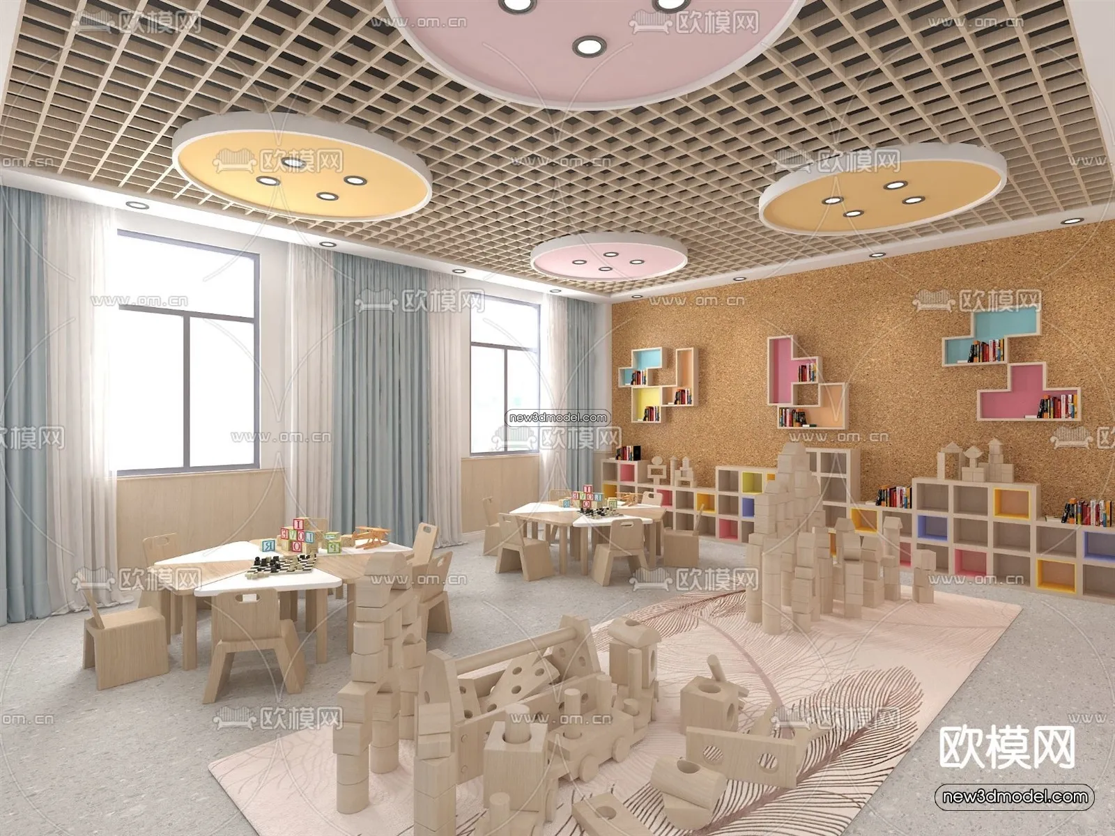 Interior 3D Model of Kindergarten - 3D Scene - 084