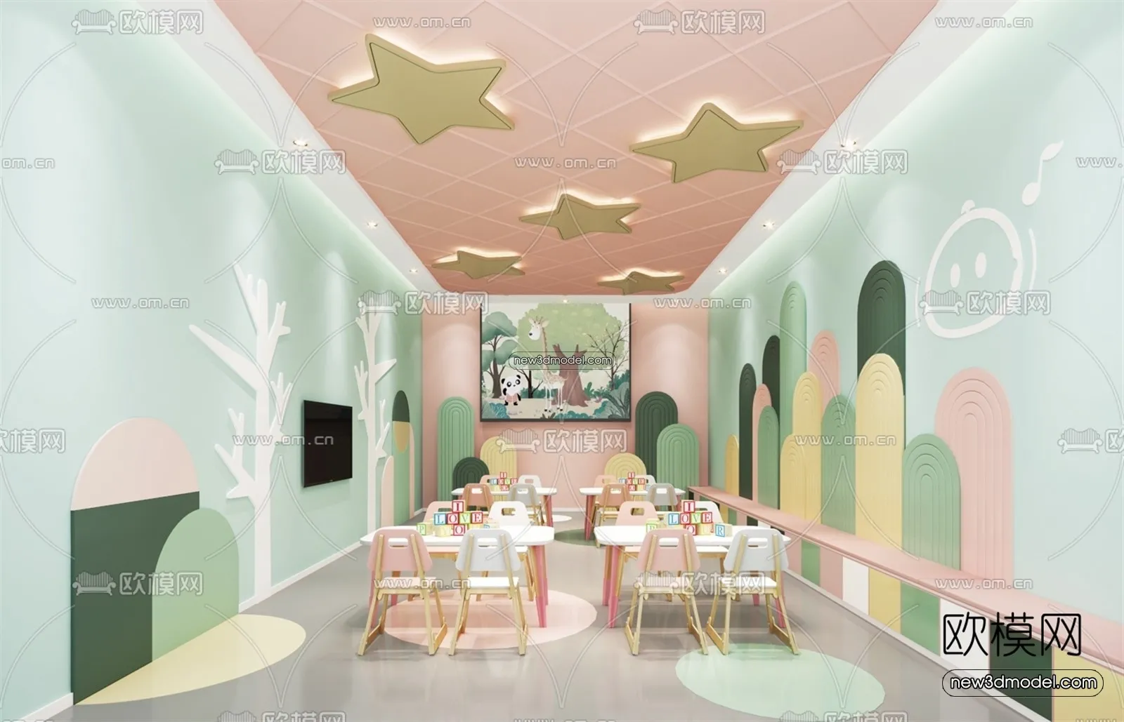 Interior 3D Model of Kindergarten - 3D Scene - 090