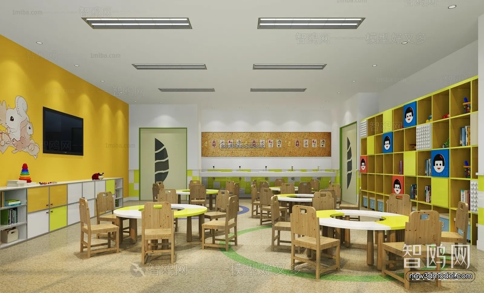 Interior 3D Model of Kindergarten - 3D Scene - 098