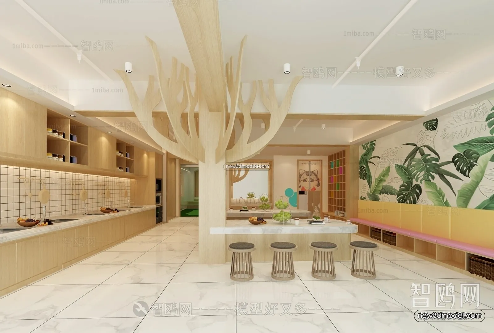 Interior 3D Model of Kindergarten - 3D Scene - 100