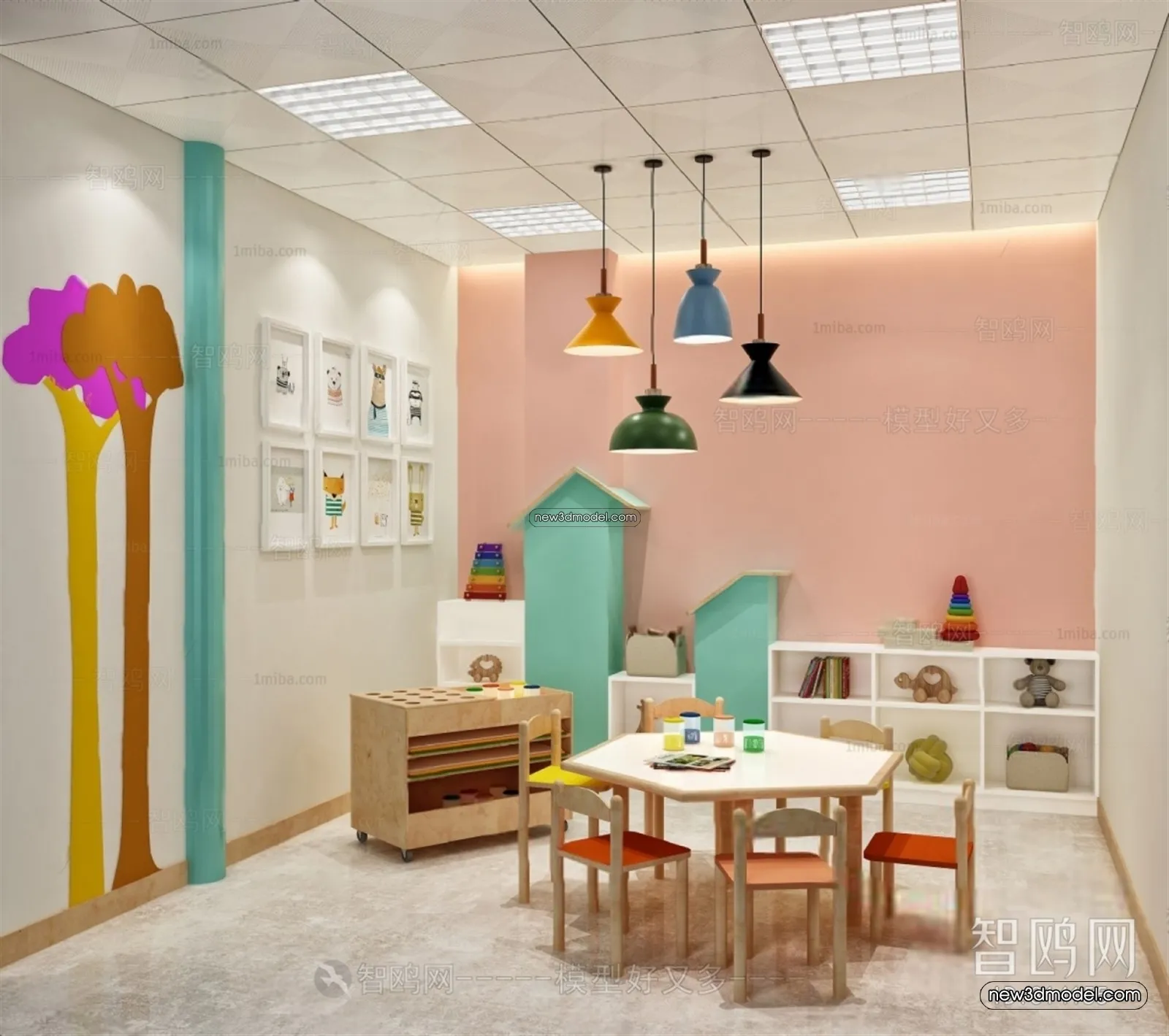Interior 3D Model of Kindergarten - 3D Scene - 125