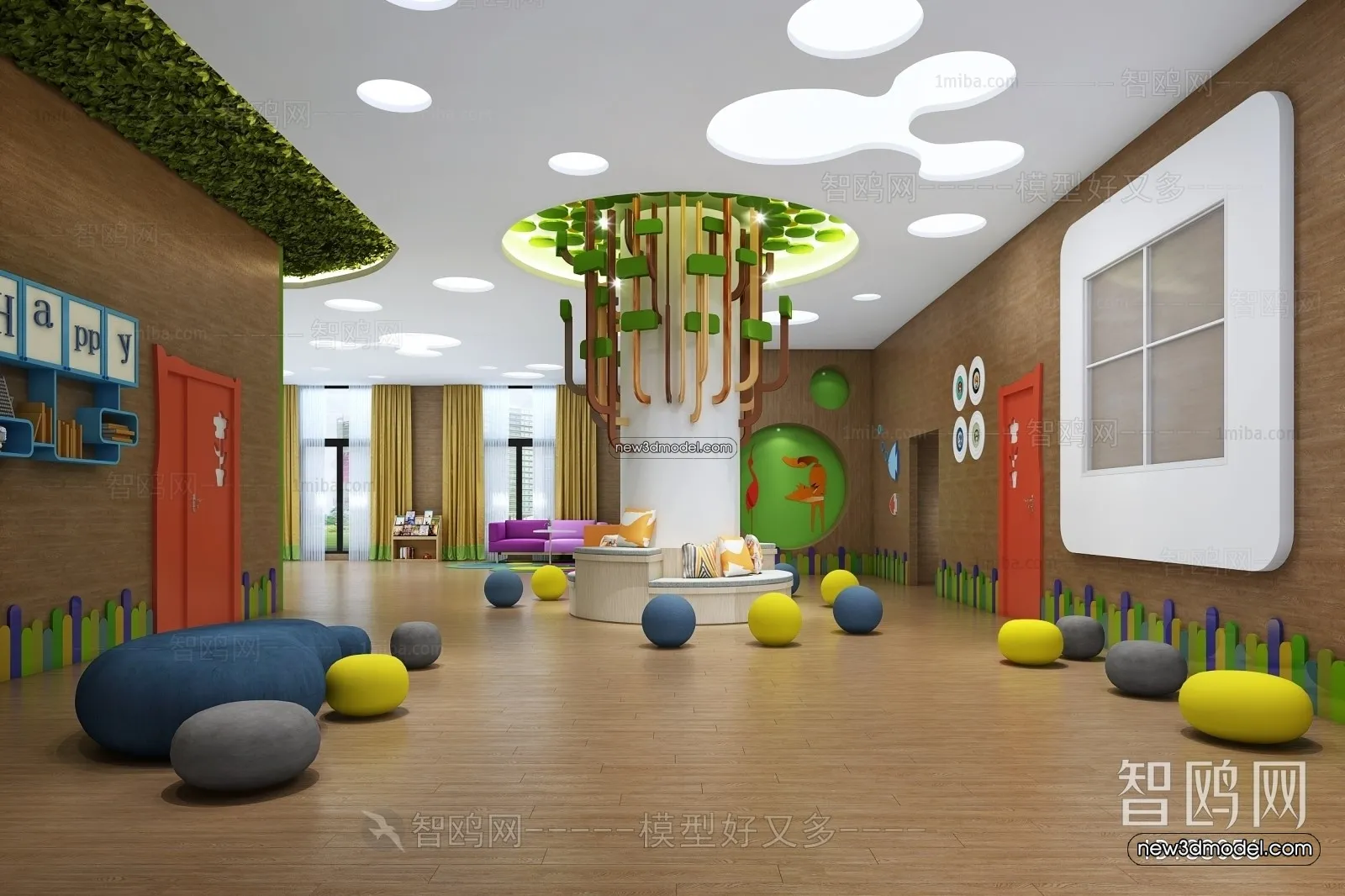 Interior 3D Model of Kindergarten - 3D Scene - 128