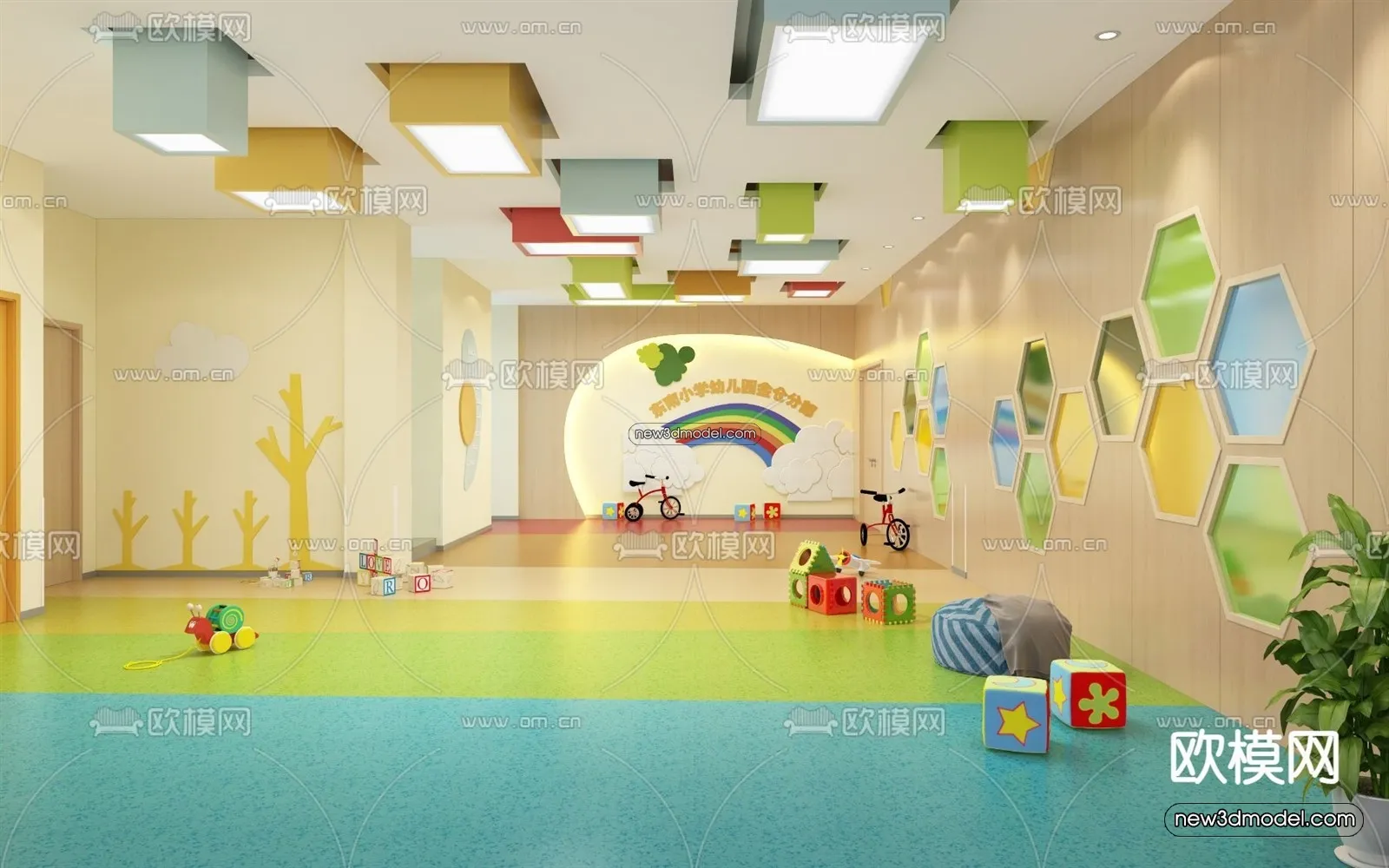 Interior 3D Model of Kindergarten - 3D Scene - 129