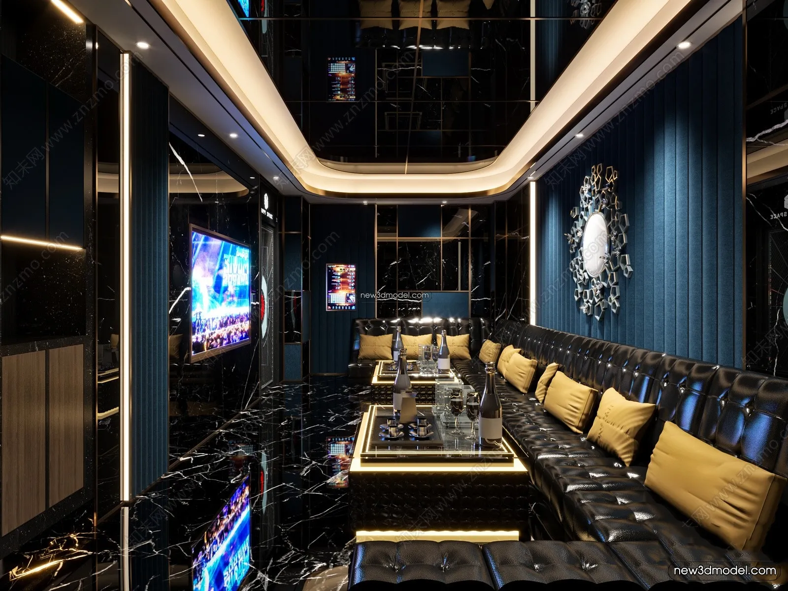 Interior 3D Model of KTV - 3D Blocks - 060