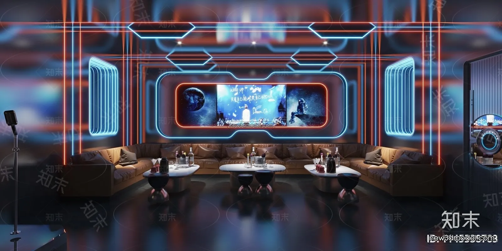 Interior 3D Model of KTV - 3D Blocks - 062