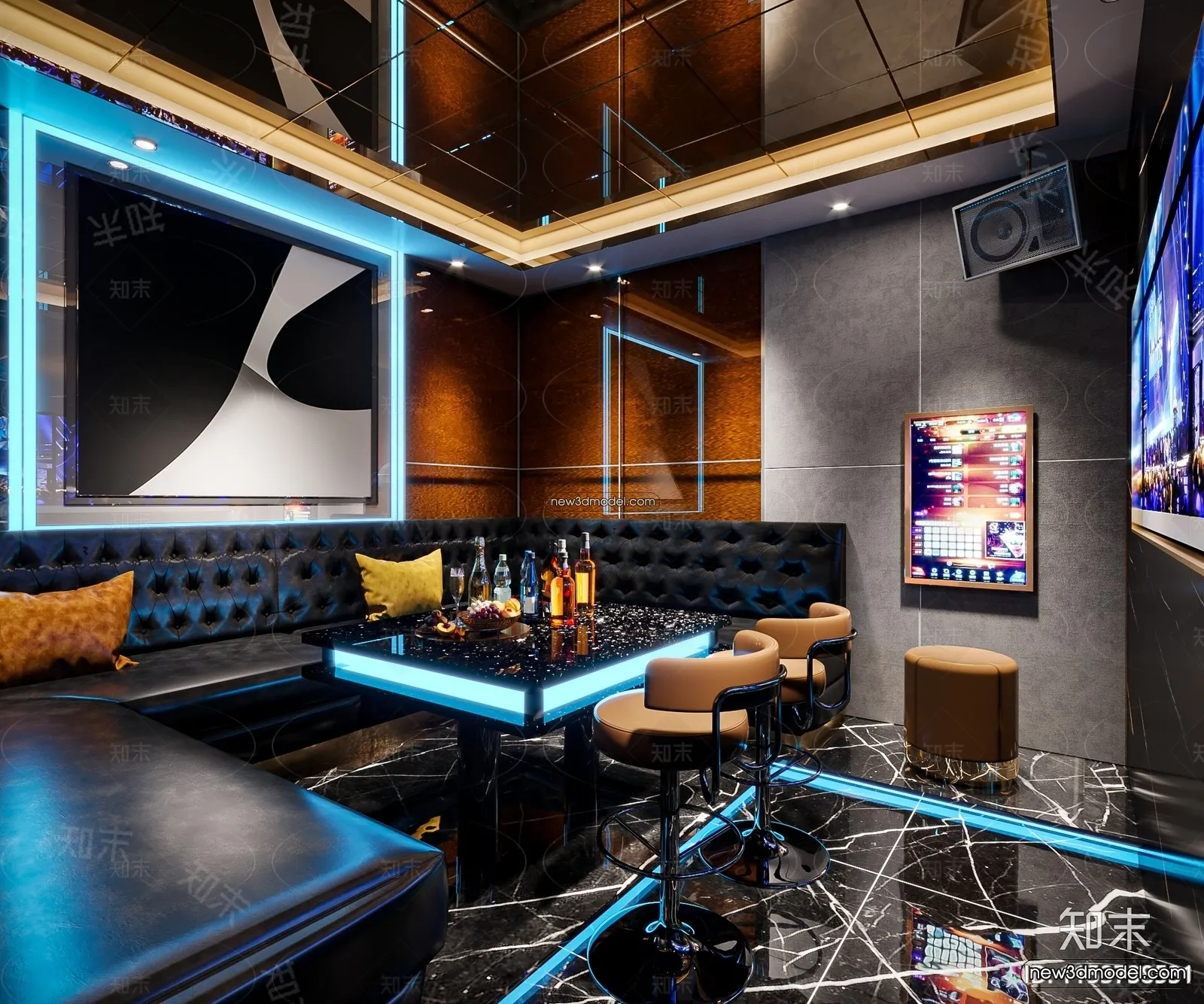 Interior 3D Model of KTV - 3D Blocks - 063