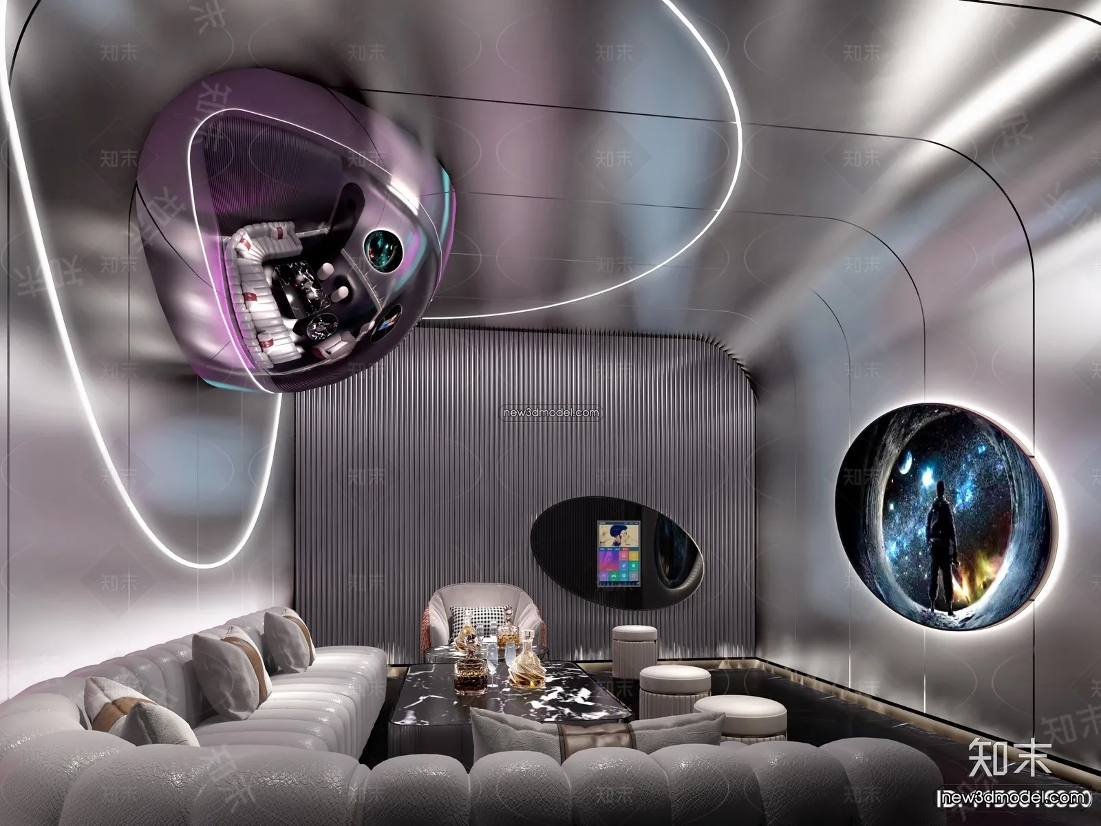 Interior 3D Model of KTV - 3D Blocks - 064