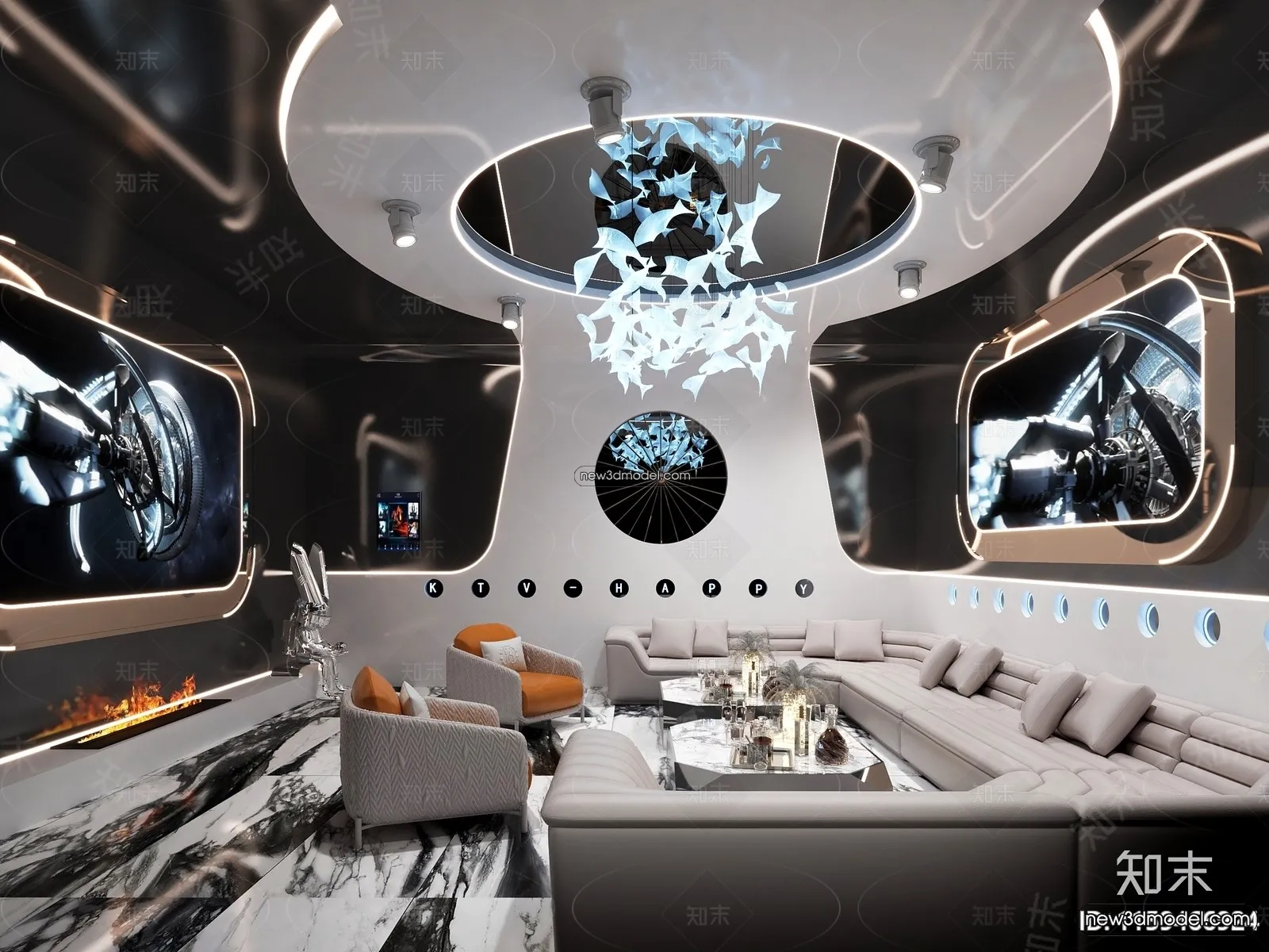 Interior 3D Model of KTV - 3D Blocks - 065