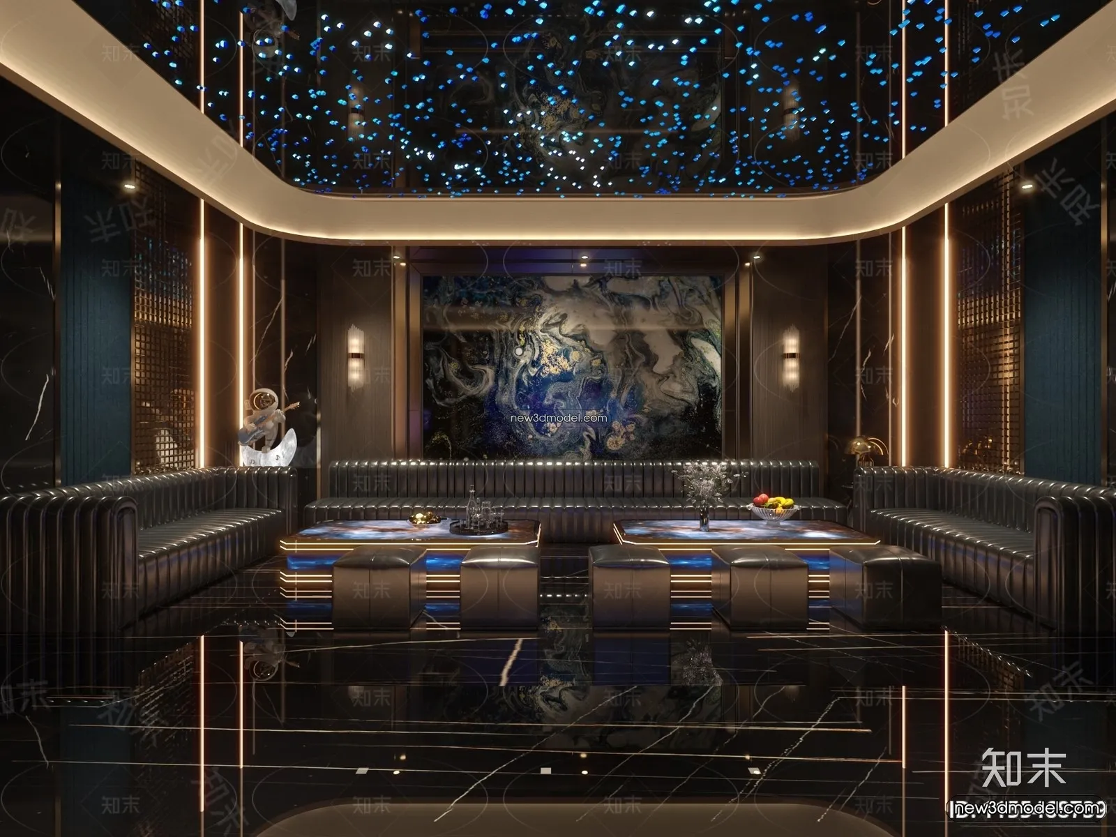 Interior 3D Model of KTV - 3D Blocks - 066