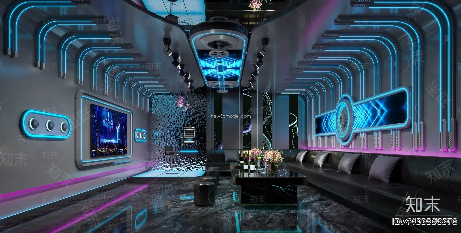 Interior 3D Model of KTV - 3D Blocks - 067