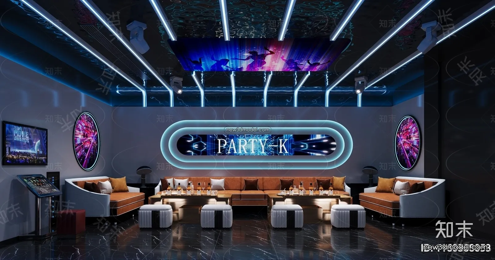 Interior 3D Model of KTV - 3D Blocks - 068