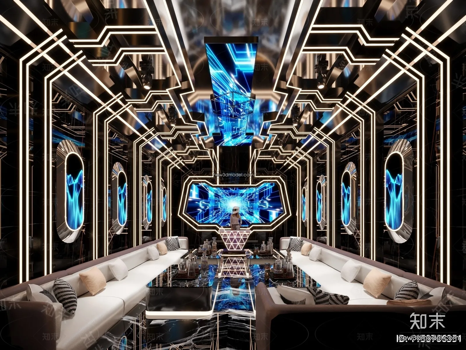 Interior 3D Model of KTV - 3D Blocks - 070