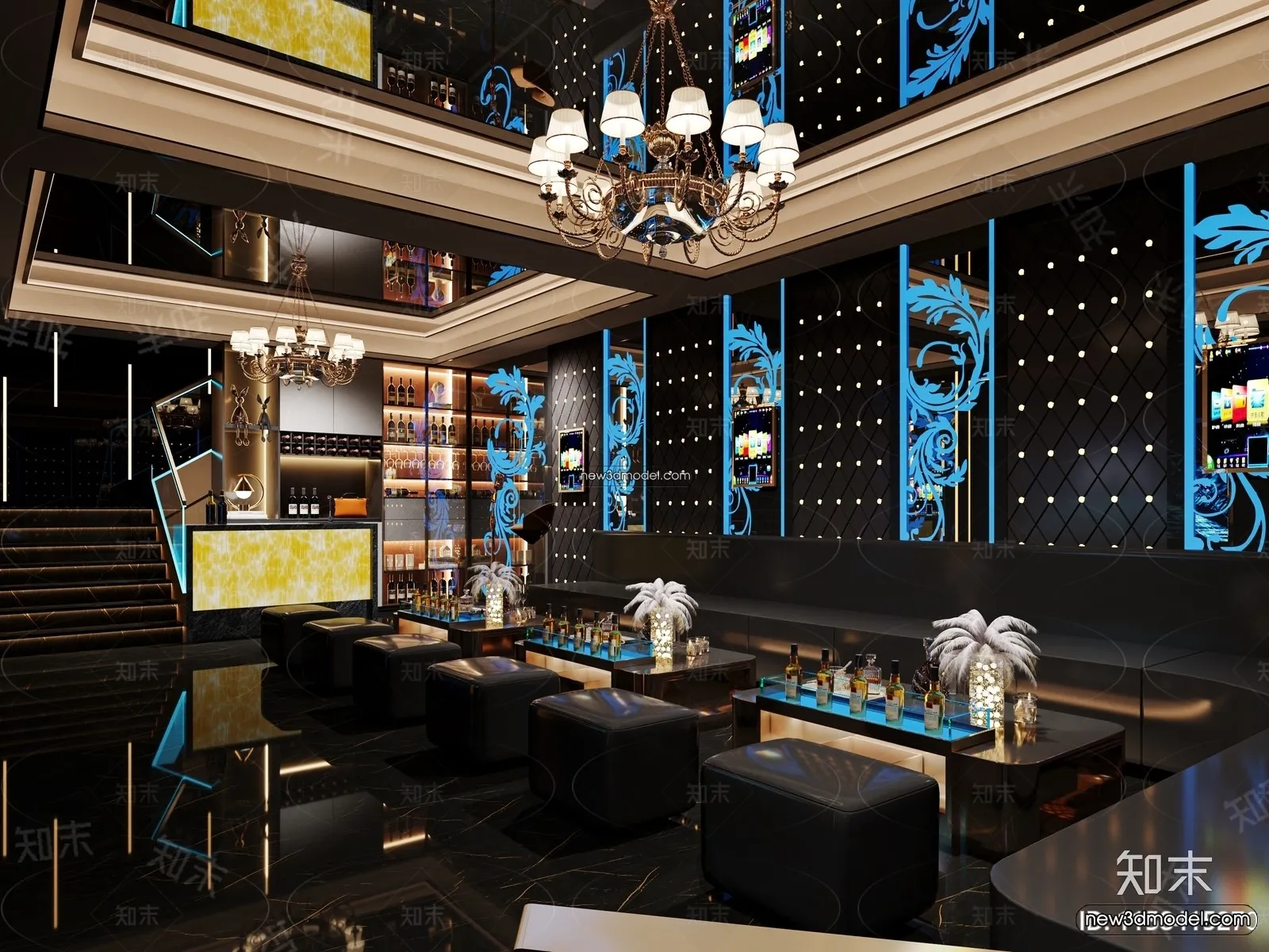 Interior 3D Model of KTV - 3D Blocks - 071