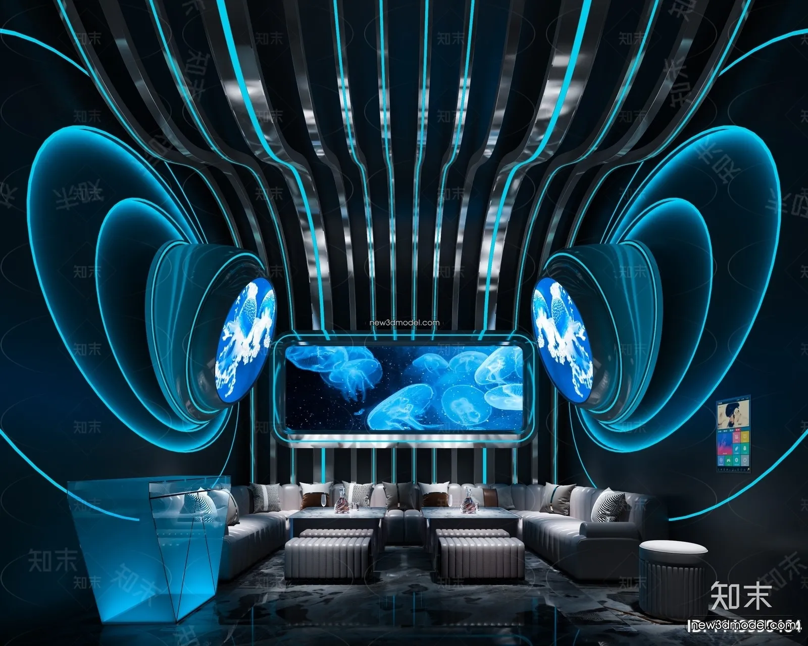 Interior 3D Model of KTV - 3D Blocks - 074