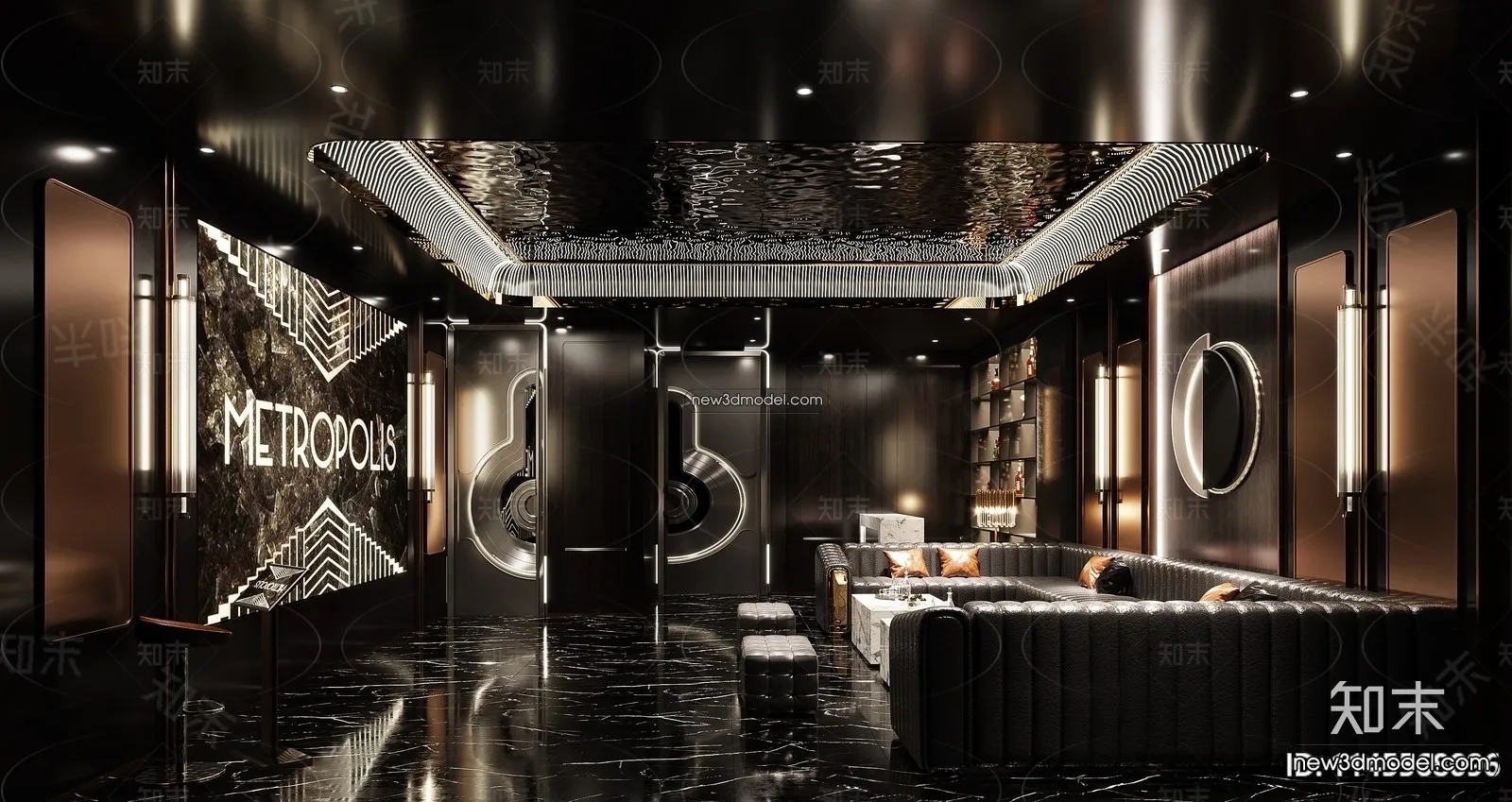 Interior 3D Model of KTV - 3D Blocks - 075