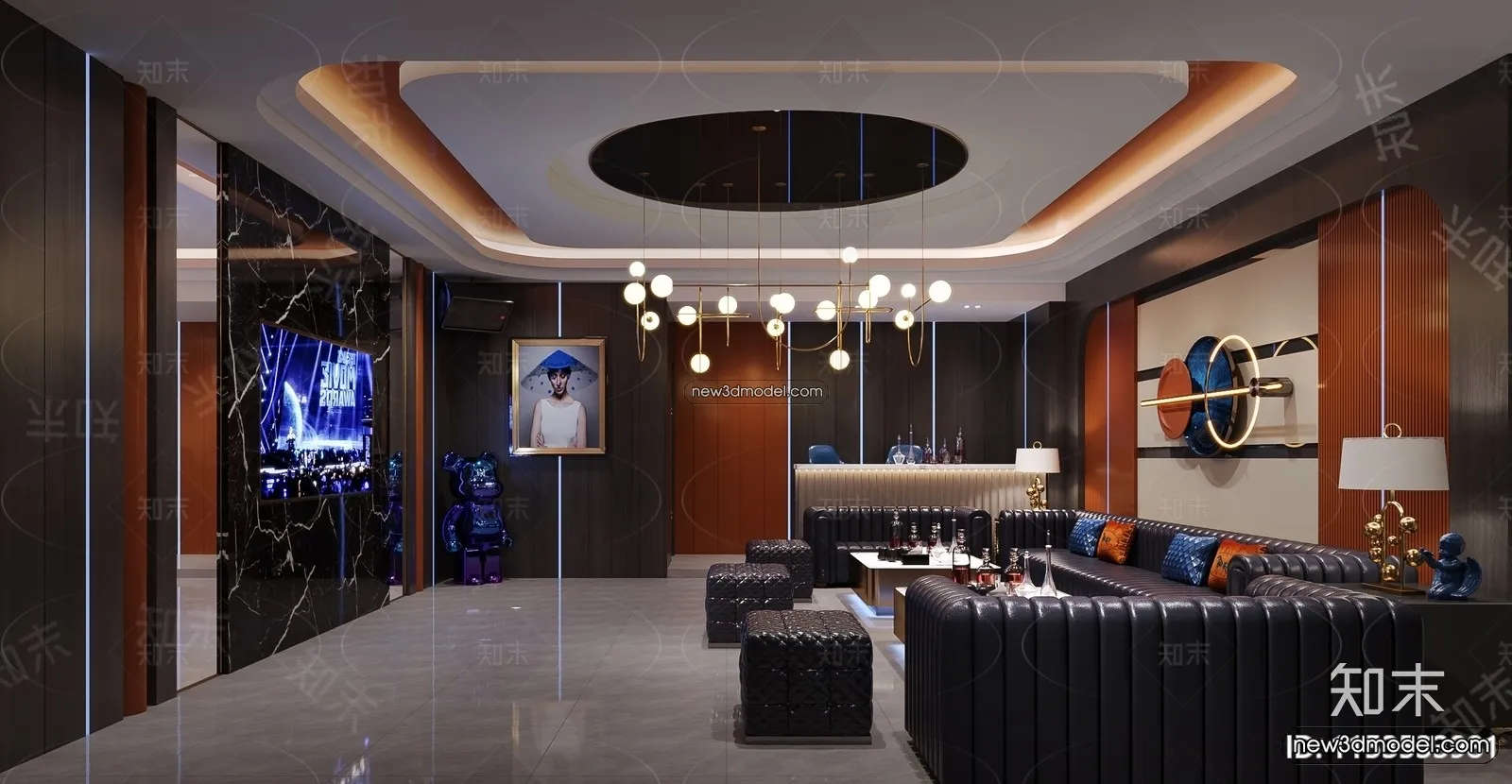 Interior 3D Model of KTV - 3D Blocks - 083