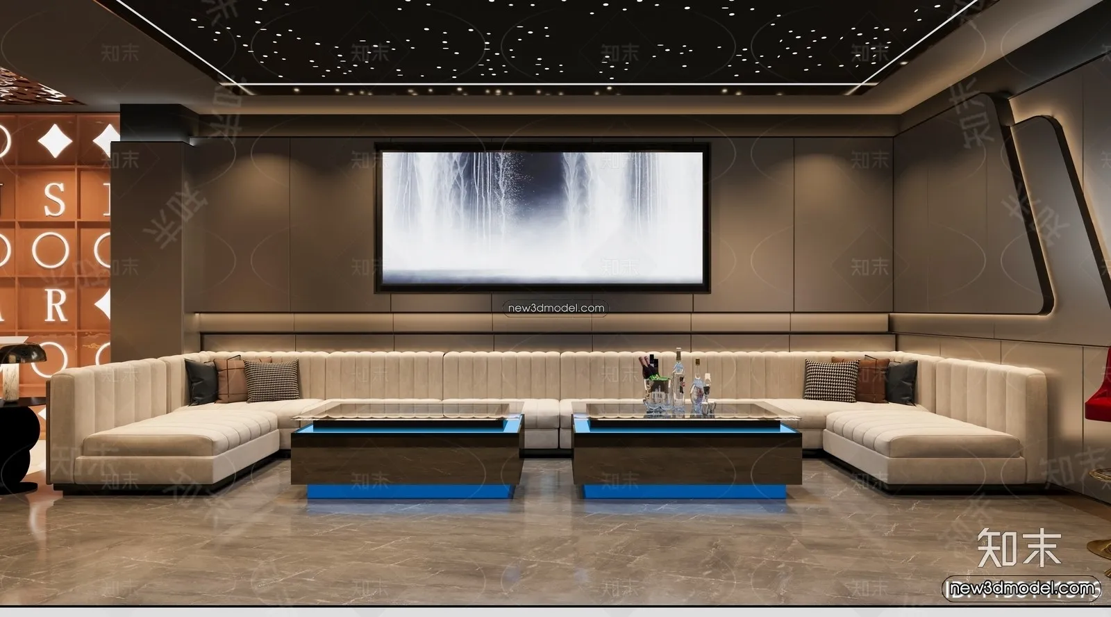 Interior 3D Model of KTV - 3D Blocks - 086