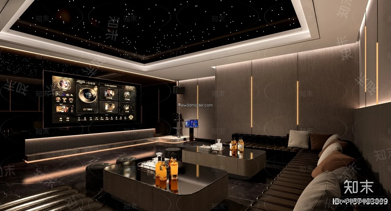 Interior 3D Model of KTV - 3D Blocks - 088