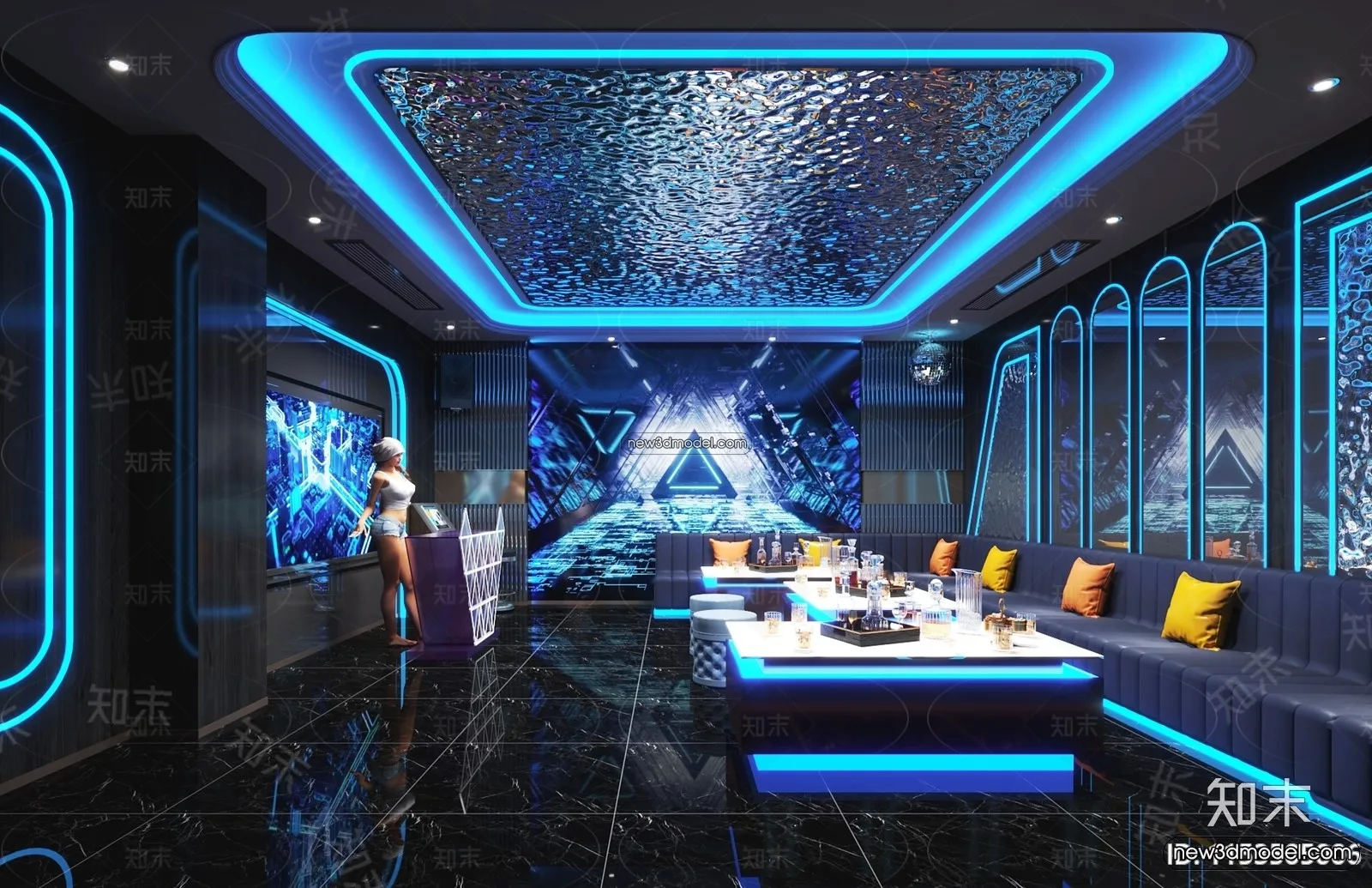 Interior 3D Model of KTV - 3D Blocks - 095