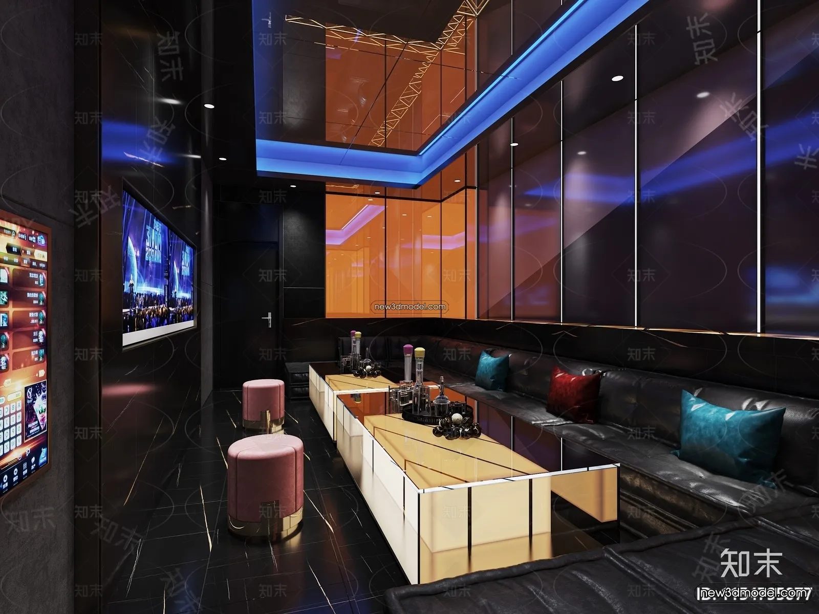 Interior 3D Model of KTV - 3D Blocks - 096