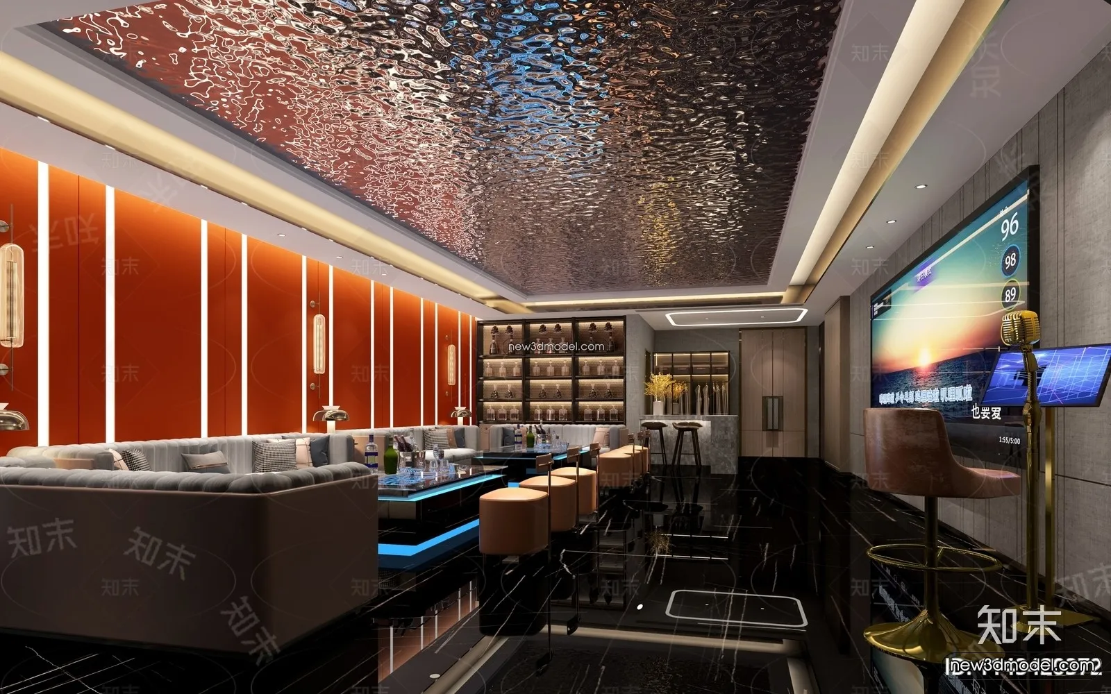 Interior 3D Model of KTV - 3D Blocks - 097