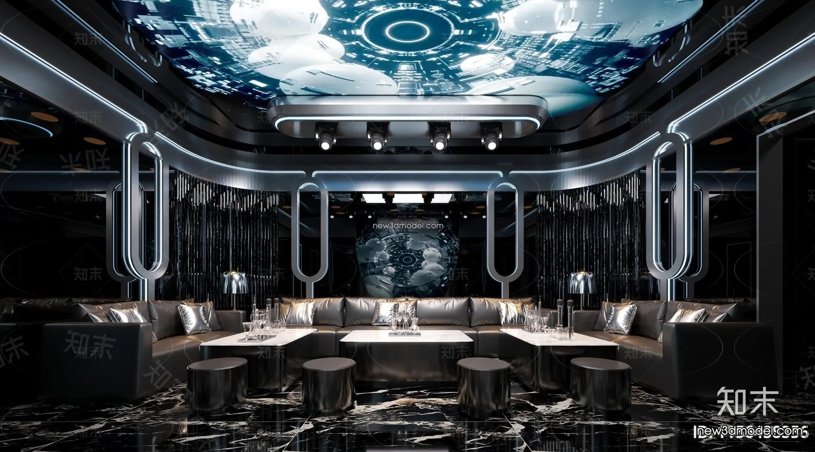 Interior 3D Model of KTV - 3D Blocks - 103