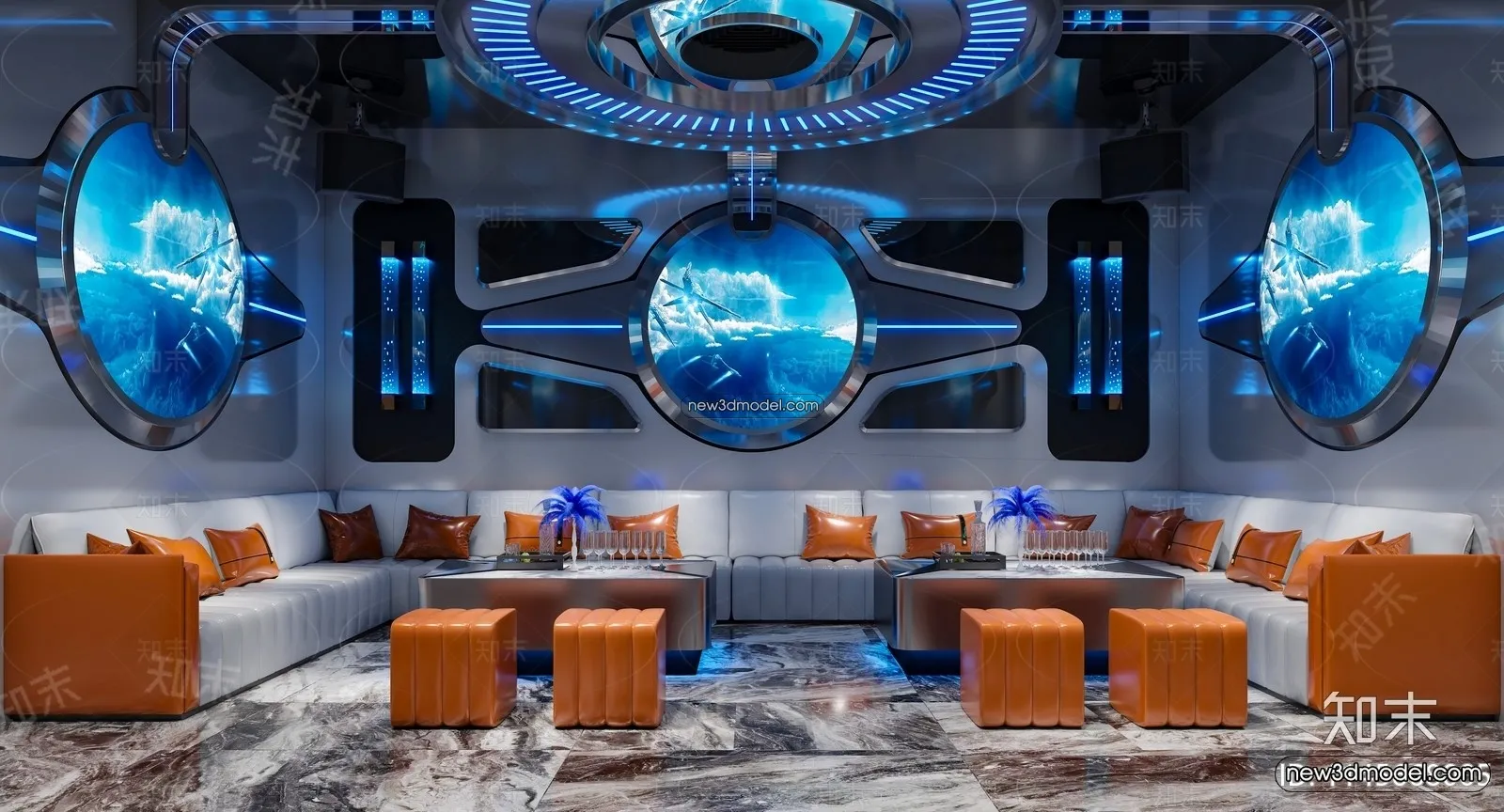 Interior 3D Model of KTV - 3D Blocks - 104