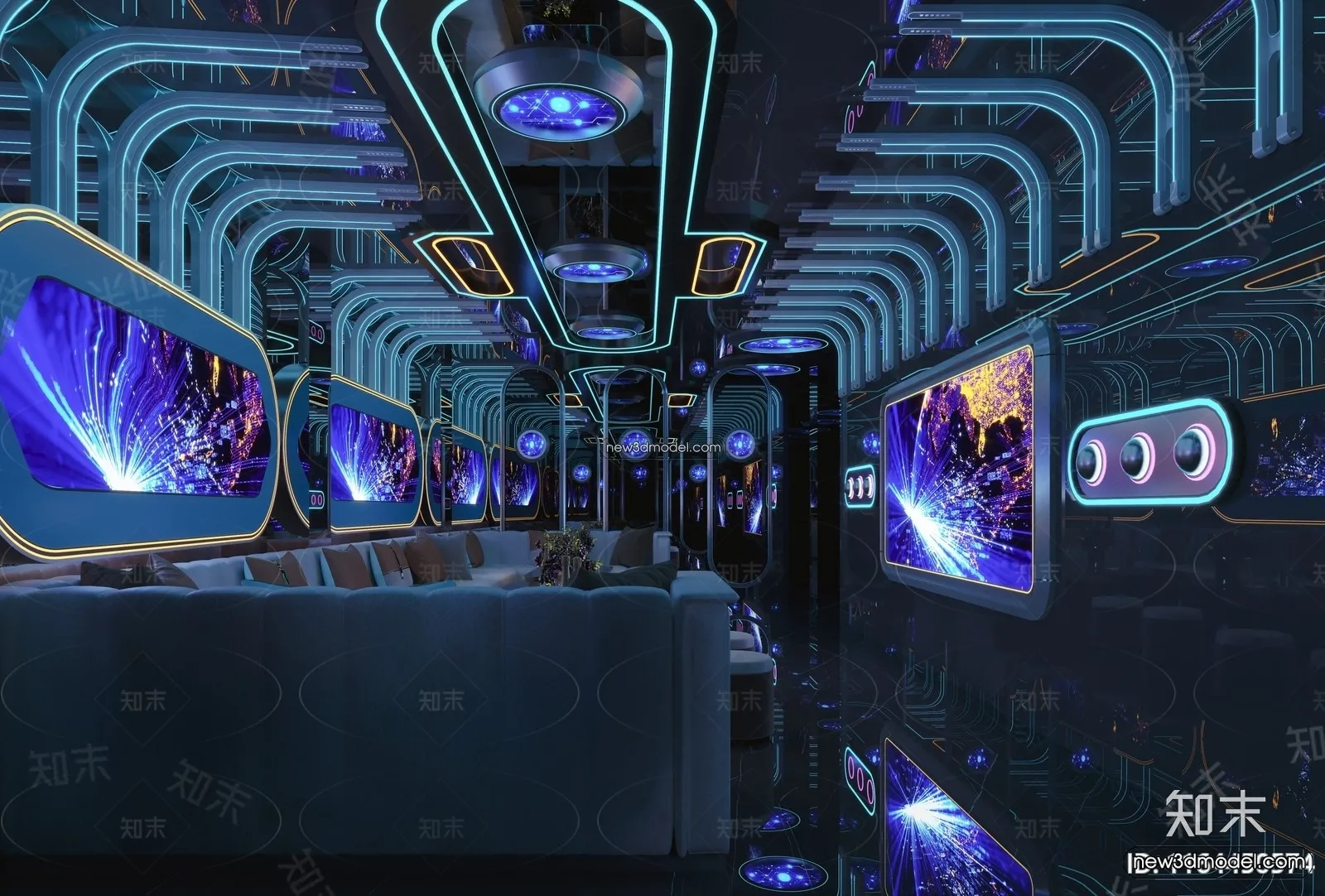 Interior 3D Model of KTV - 3D Blocks - 109