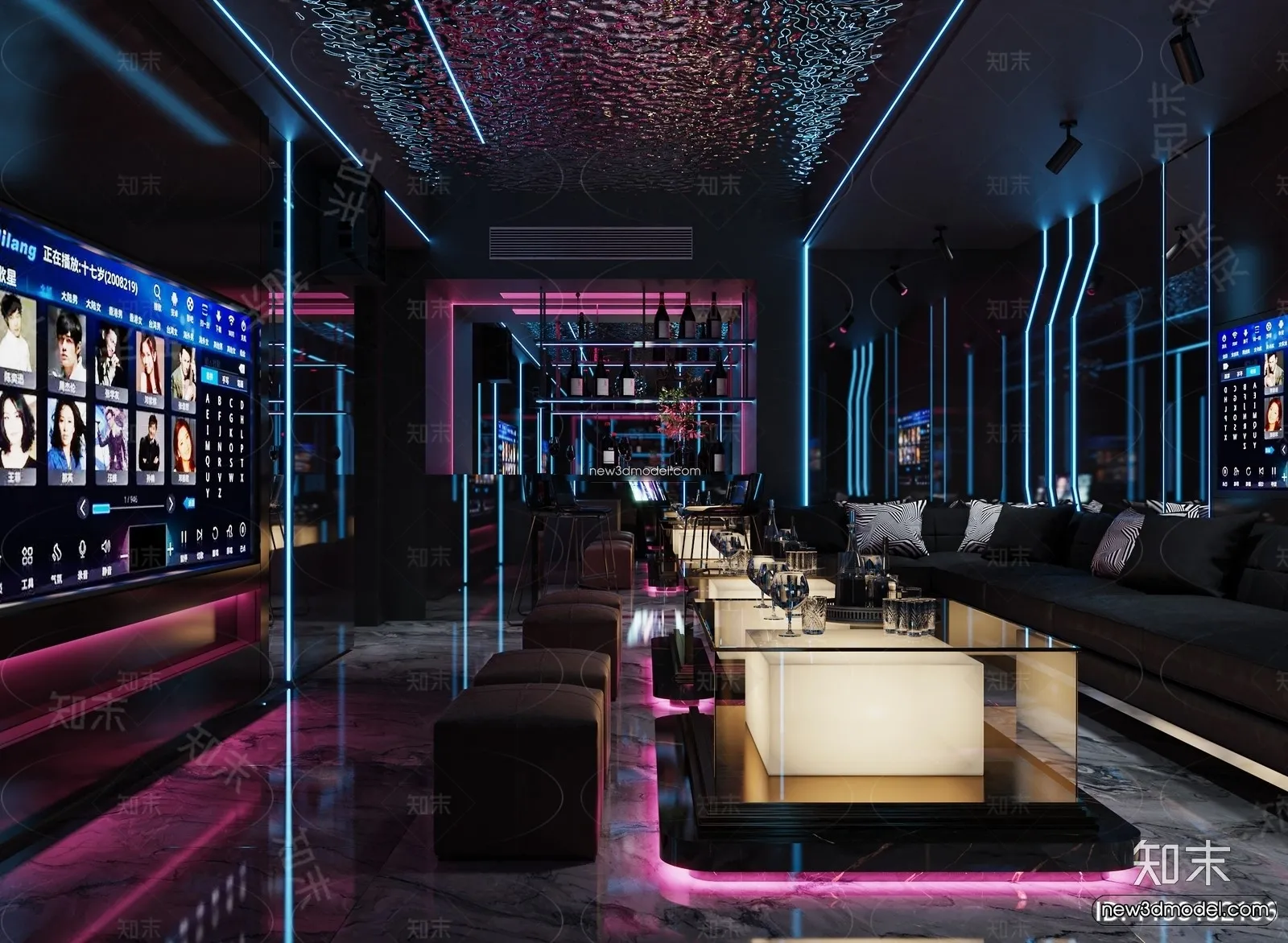 Interior 3D Model of KTV - 3D Blocks - 110