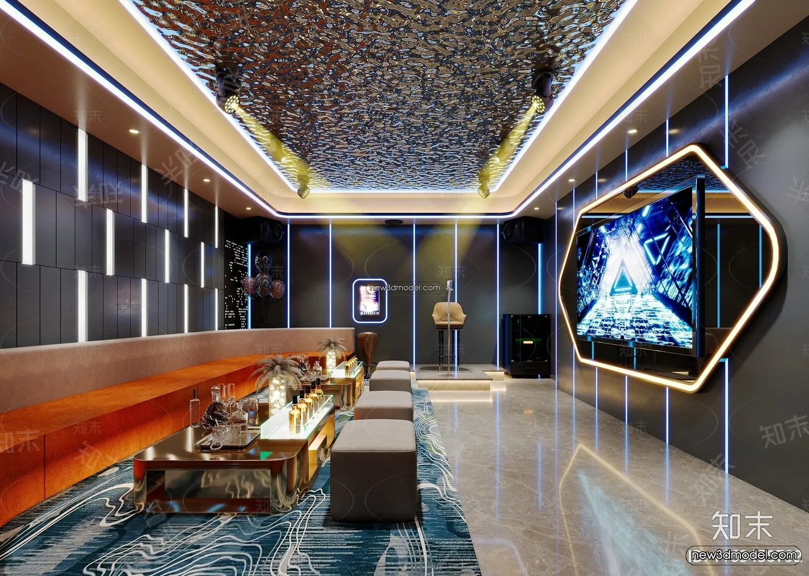 Interior 3D Model of KTV - 3D Blocks - 111