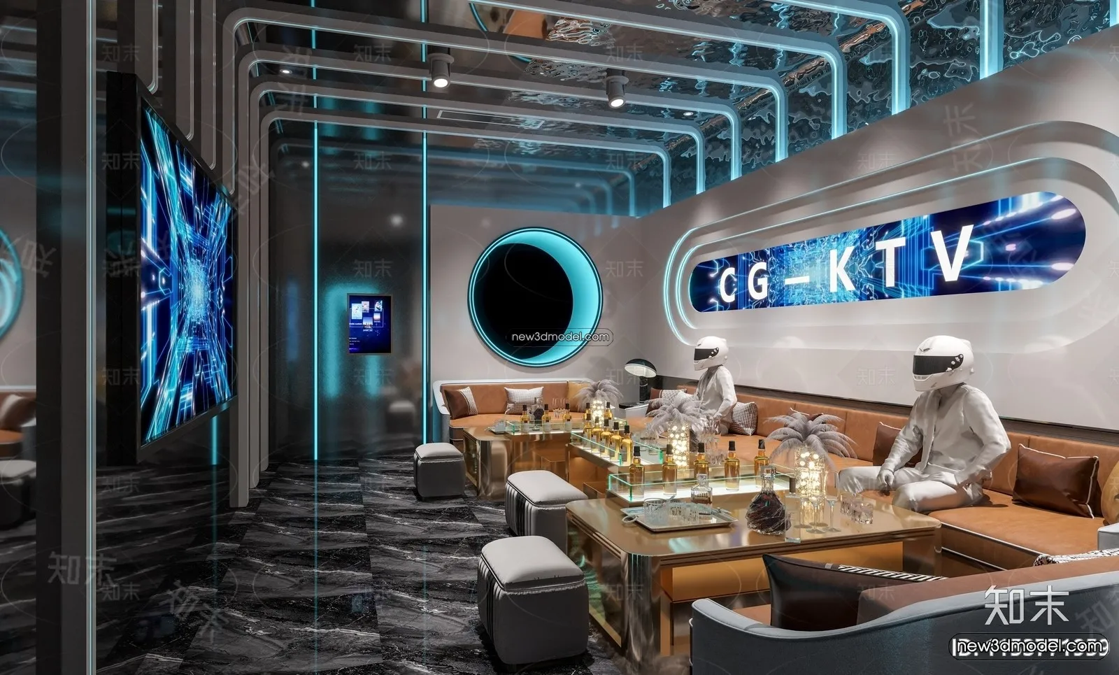 Interior 3D Model of KTV - 3D Blocks - 112