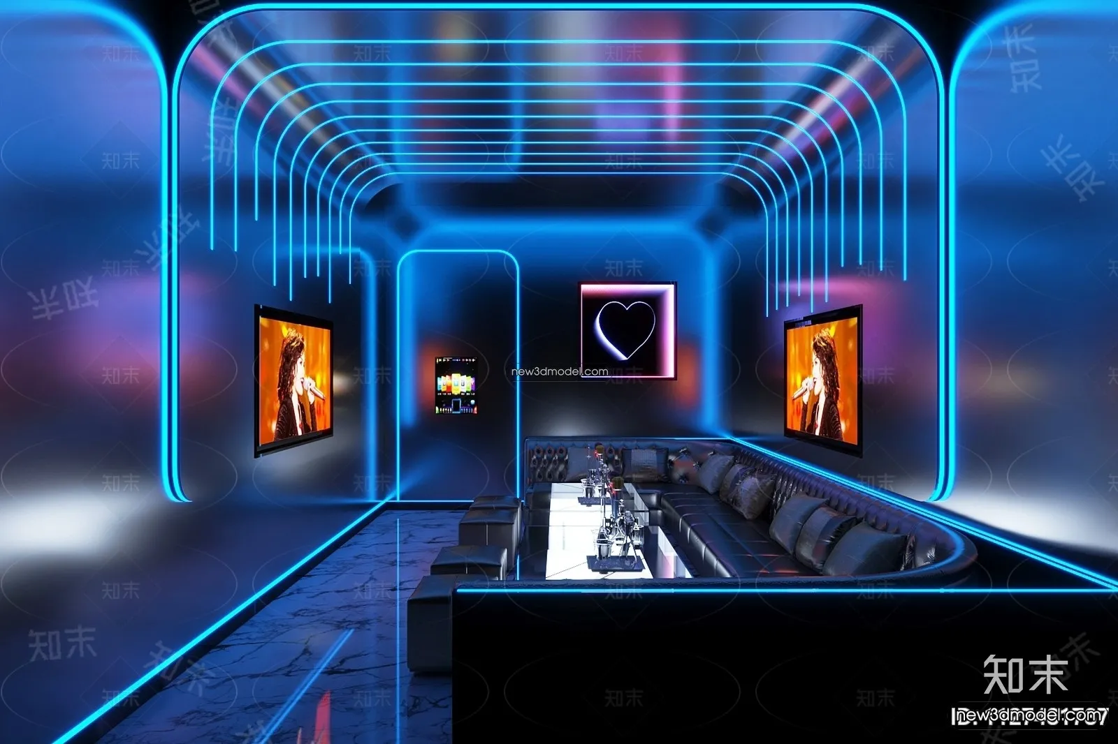 Interior 3D Model of KTV - 3D Blocks - 113