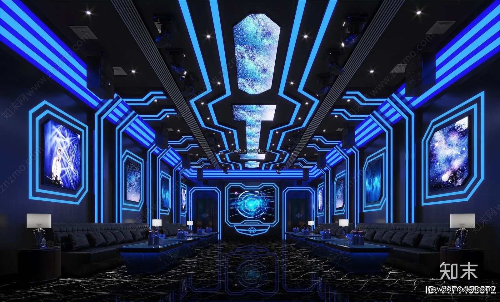 Interior 3D Model of KTV - 3D Blocks - 114