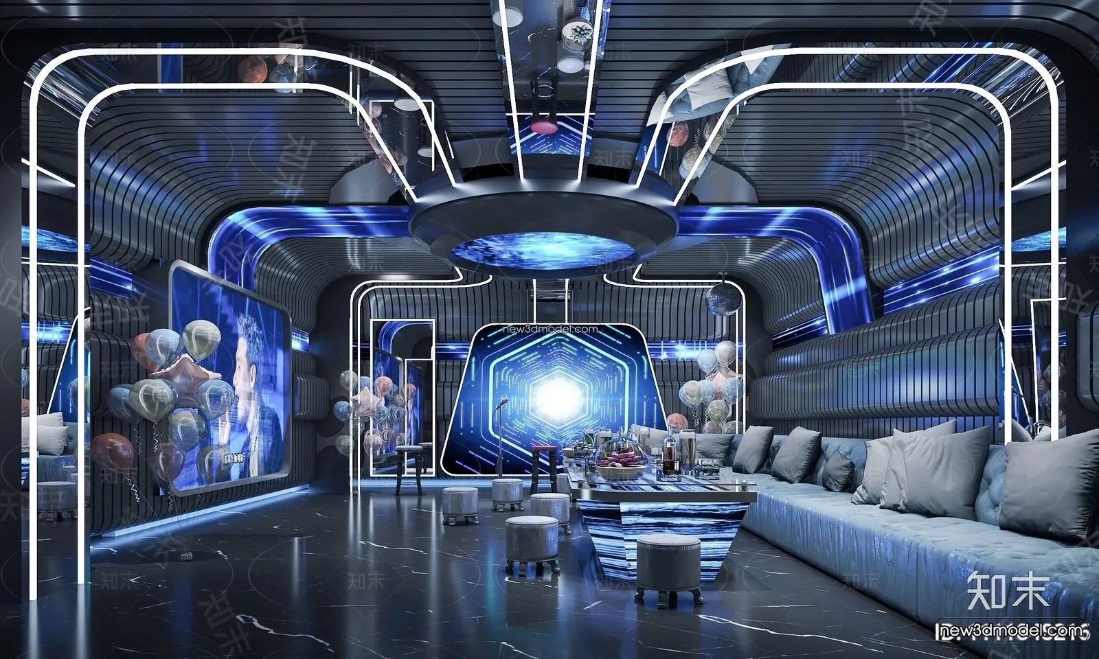 Interior 3D Model of KTV - 3D Blocks - 118