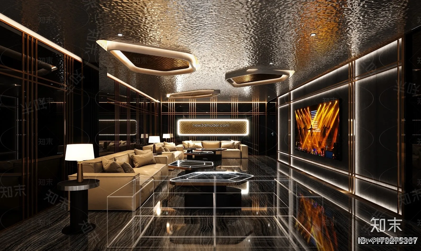Interior 3D Model of KTV - 3D Blocks - 119
