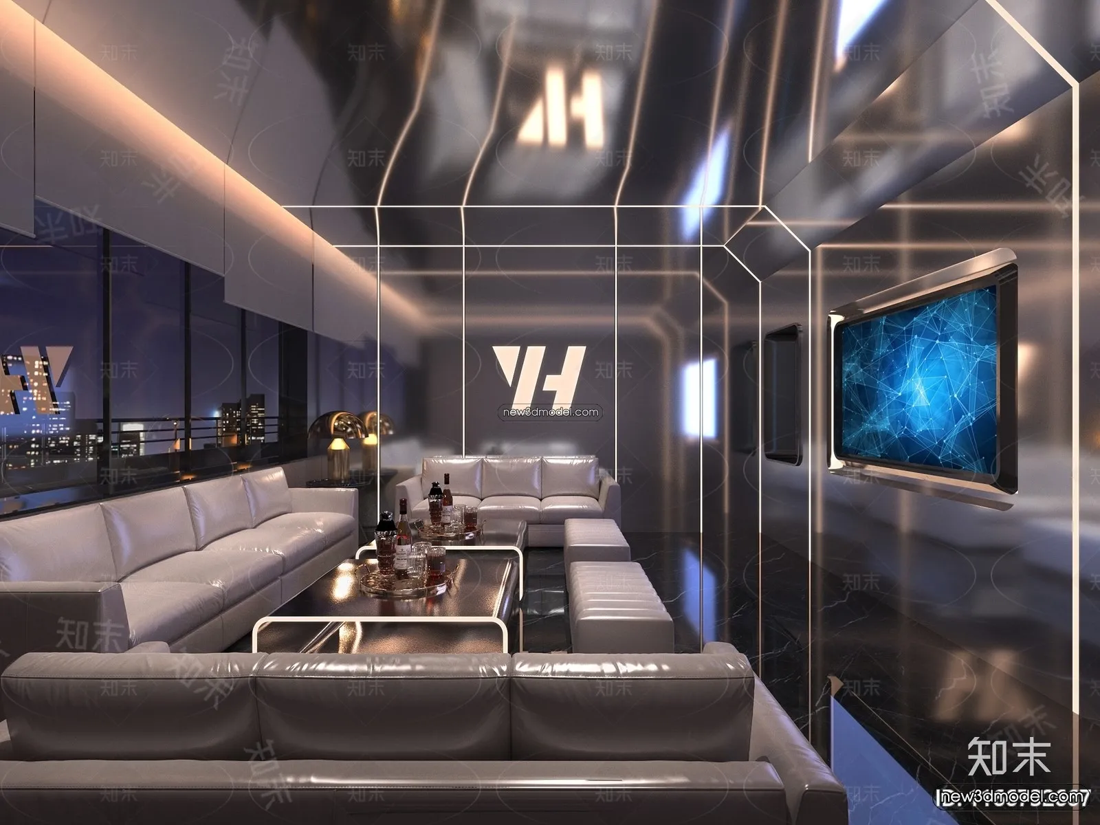 Interior 3D Model of KTV - 3D Blocks - 122