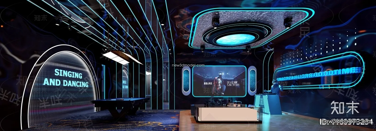 Interior 3D Model of KTV - 3D Blocks - 125