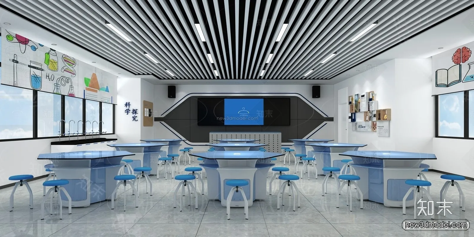 Interior 3D Model of Laboratory - 3D Scene - 055