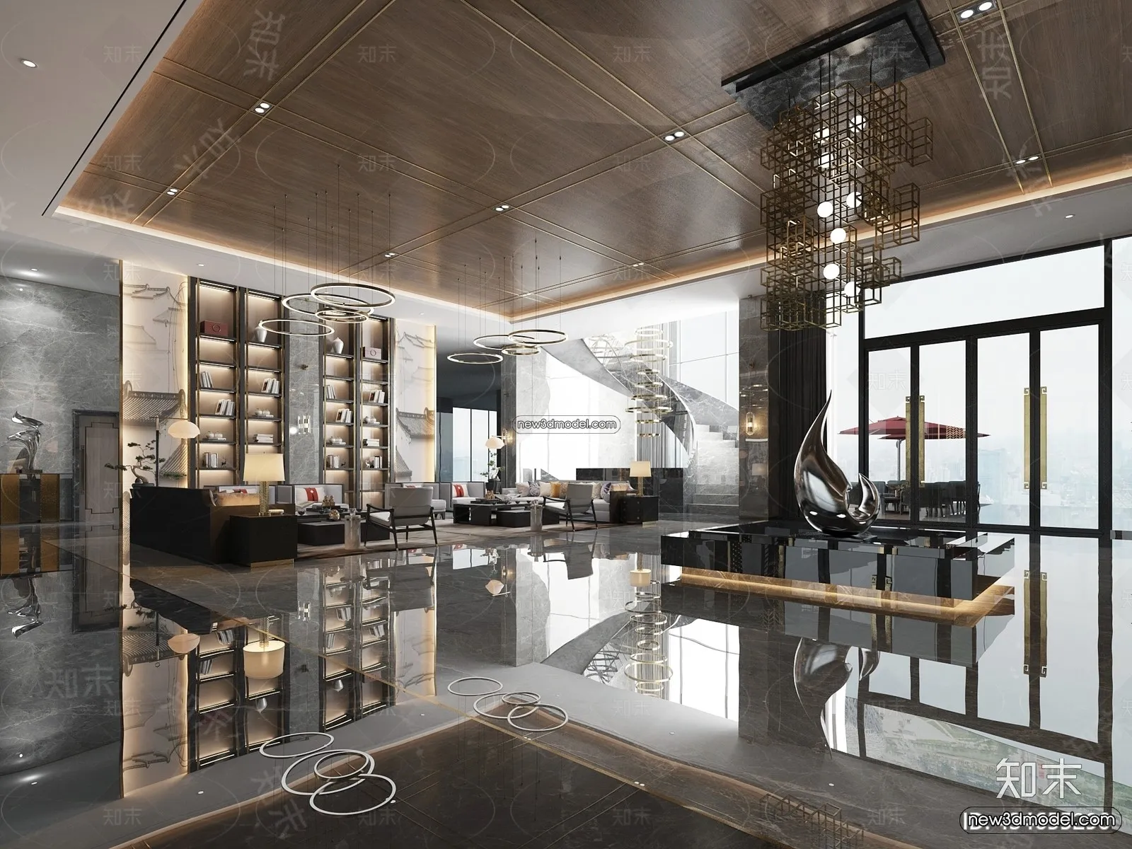 Interior 3D Model of Sales Office - 3D Scene - 014