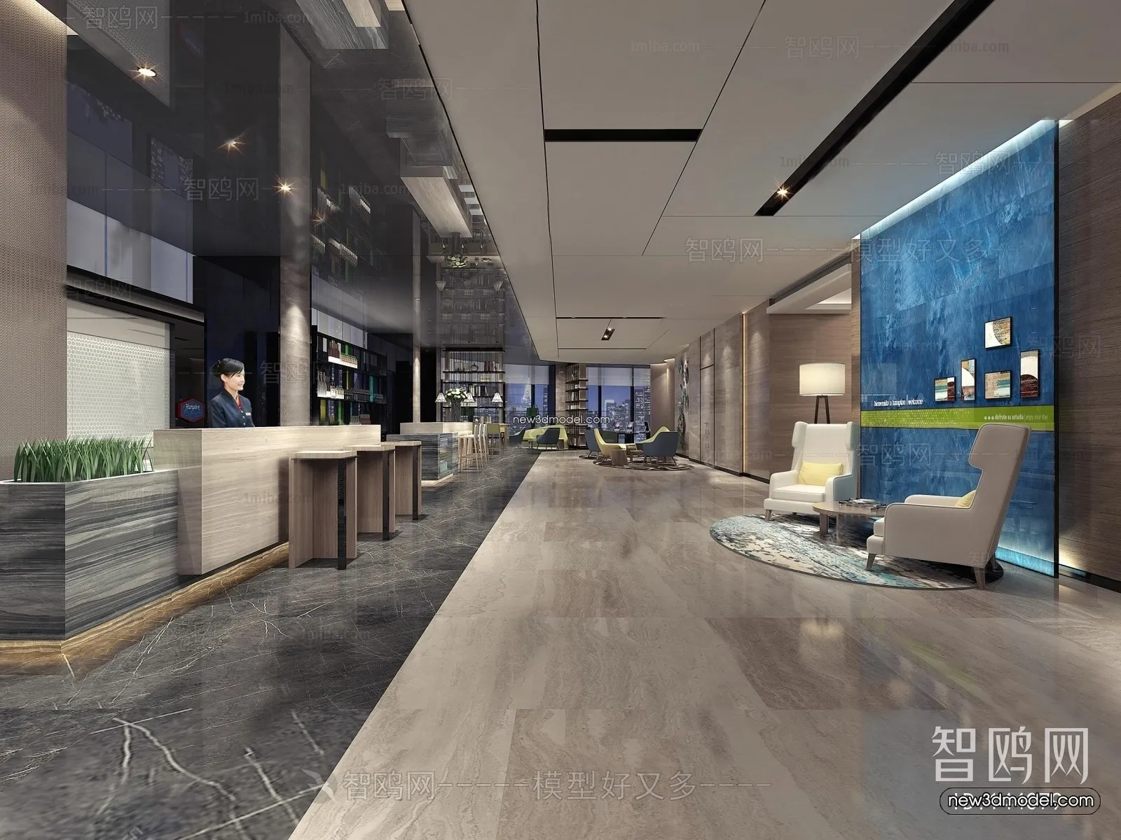 Interior 3D Model of Sales Office - 3D Scene - 026