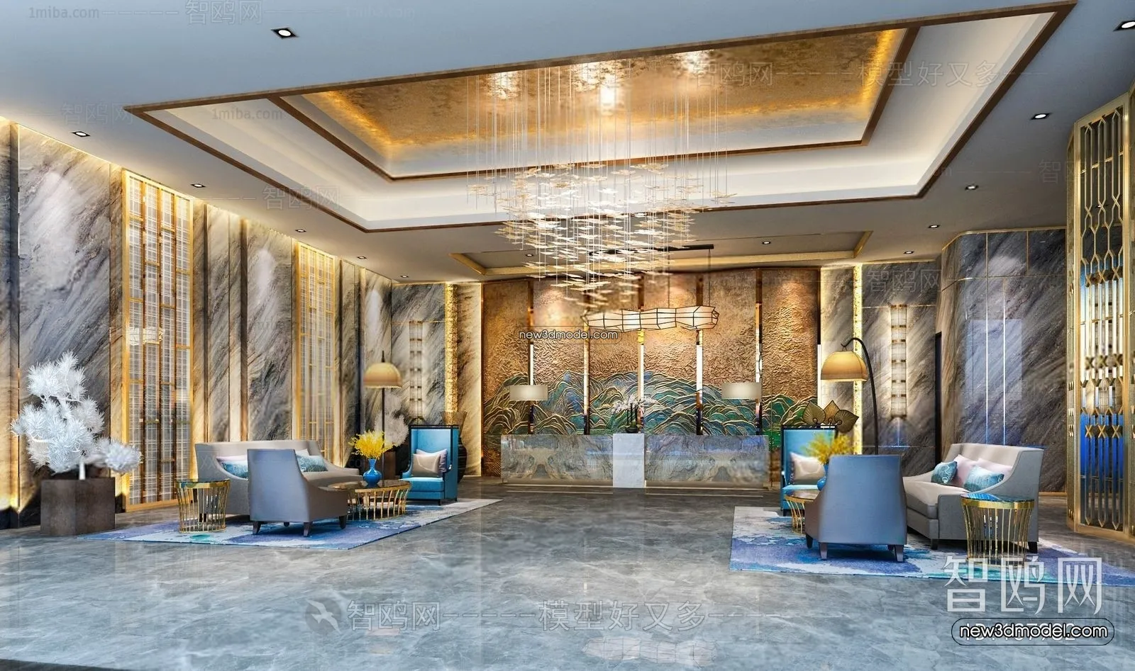 Interior 3D Model of Sales Office - 3D Scene - 050