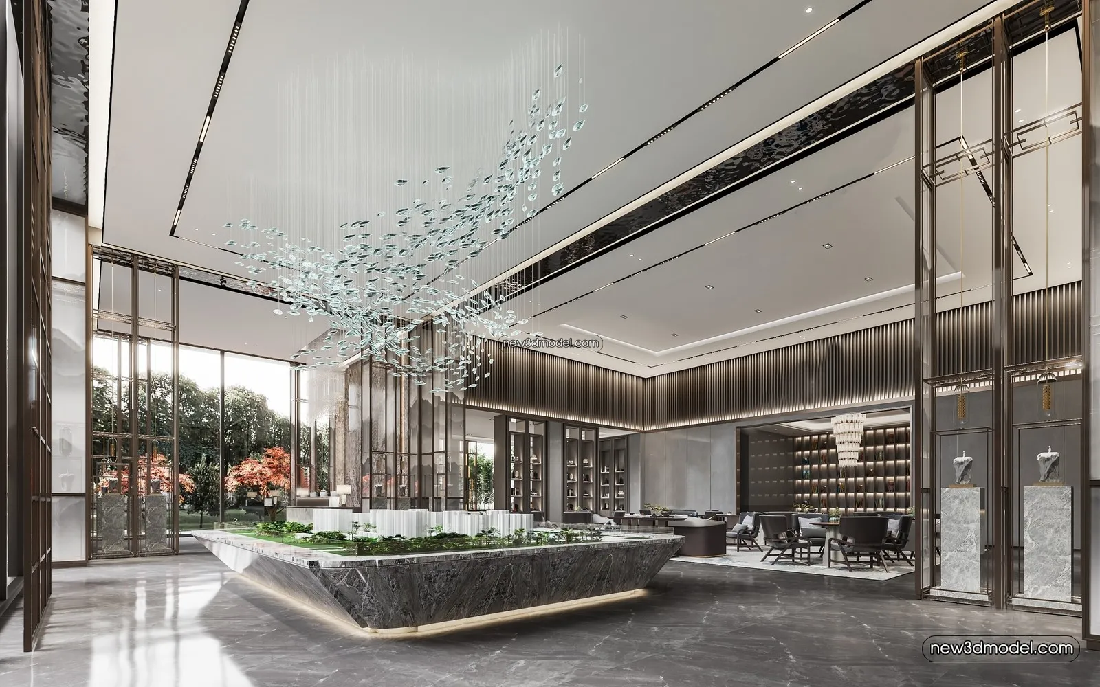 Interior 3D Model of Sales Office - 3D Scene - 057