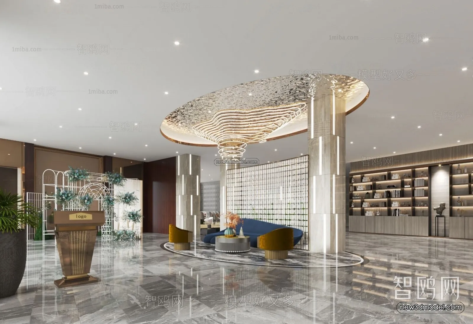 Interior 3D Model of Sales Office - 3D Scene - 069